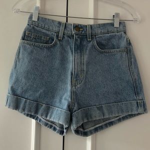 Light Blue Denim High-Waisted Jean Shorts